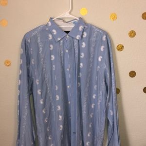 J Campbell Blue and White Oxford